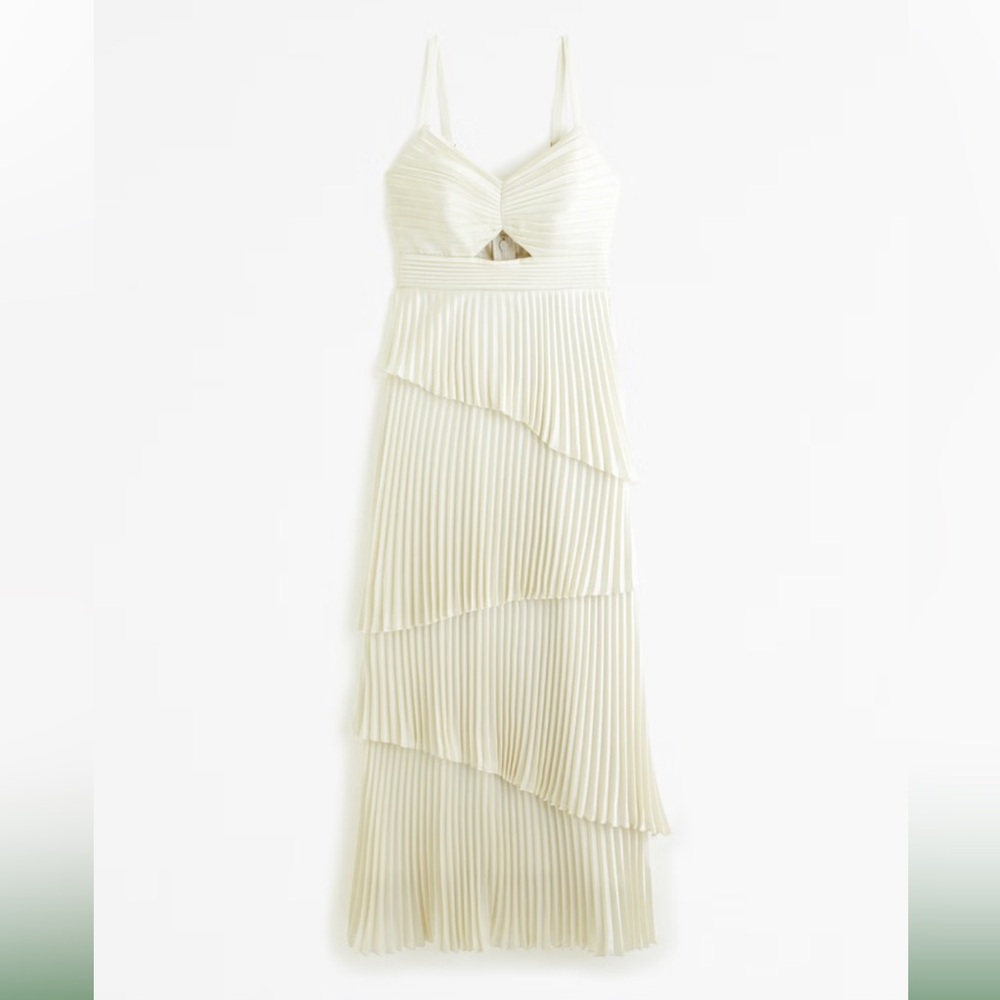Cream Tiered Ruffled Slip Dress Bridal